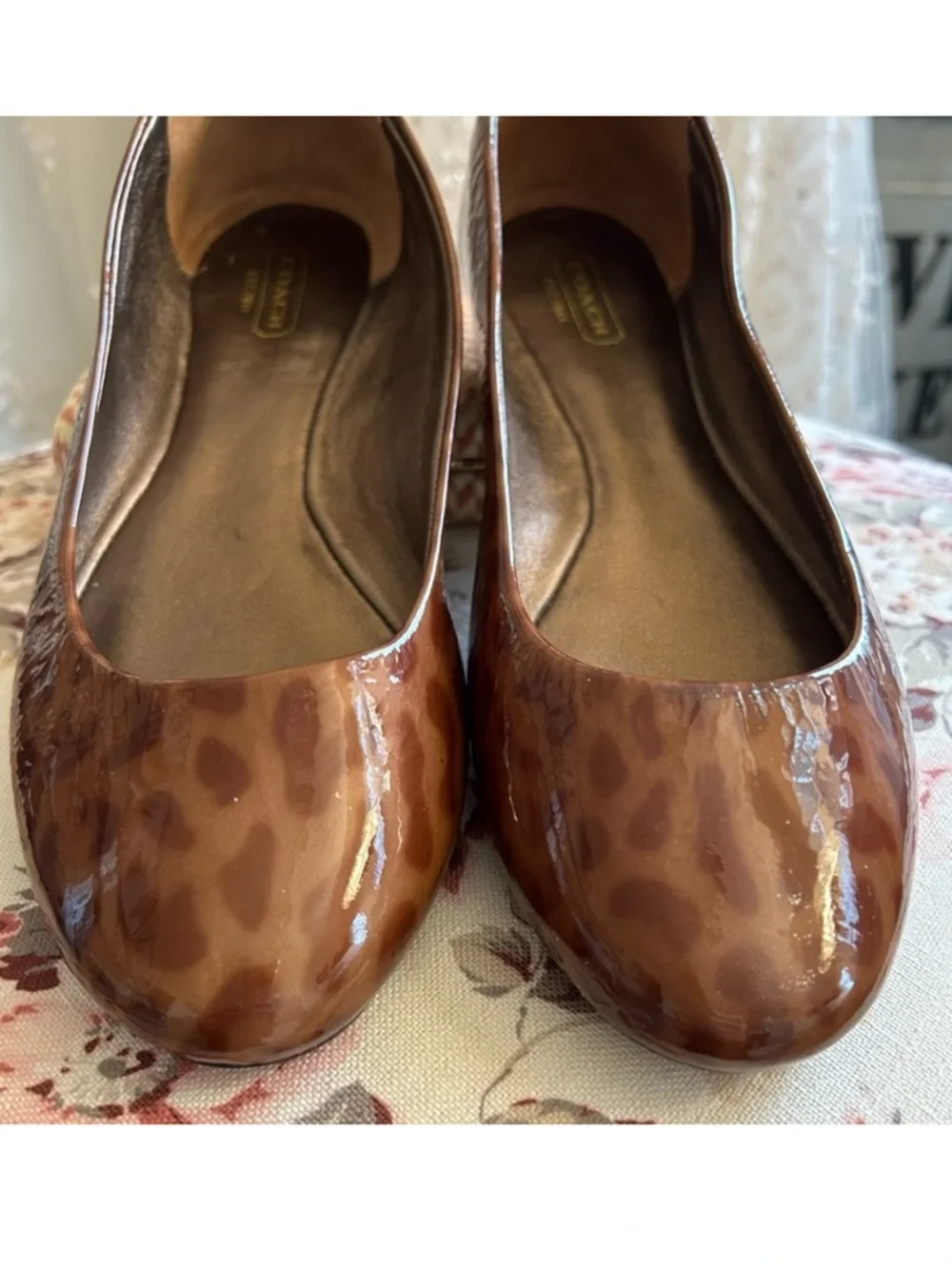 Coach Tortoise Patent Leather Flats - Picture 2 of 11